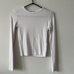 Zara White Long Sleeved Tee